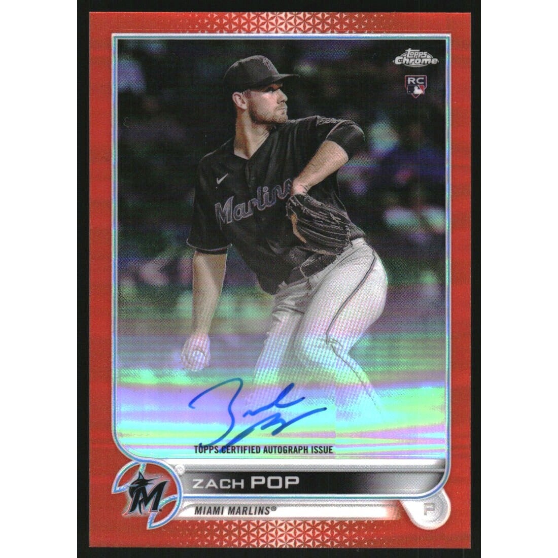 2022 Topps Chrome Rookie Autographs Orange Refractors #RAZP Zach Pop. rookie card picture