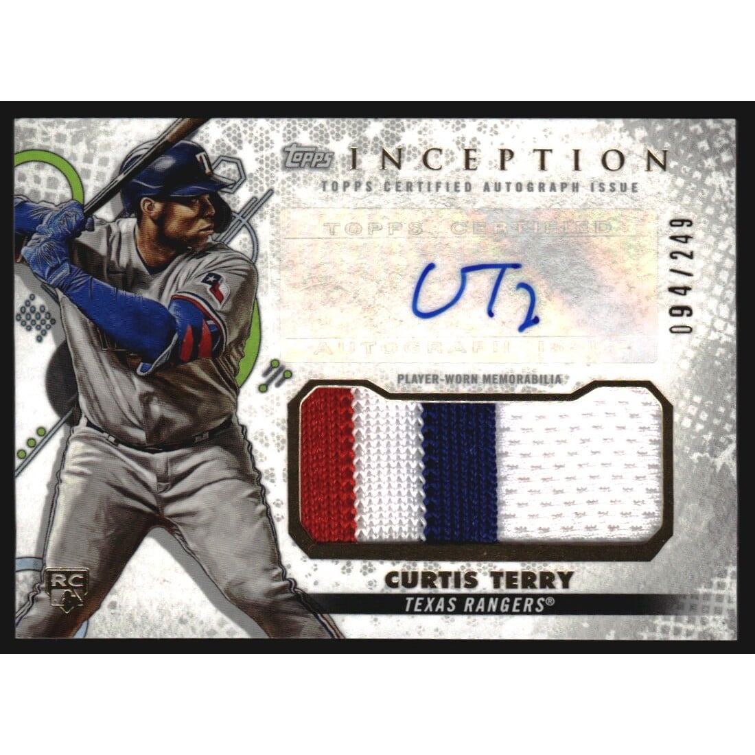 2022 Topps Inception Patch Autographs #IAPCT Curtis Terry/249. rookie card picture