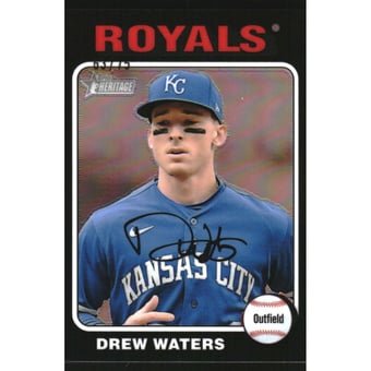 2024 Topps Heritage Chrome Black Refractors #323 Drew Waters HN