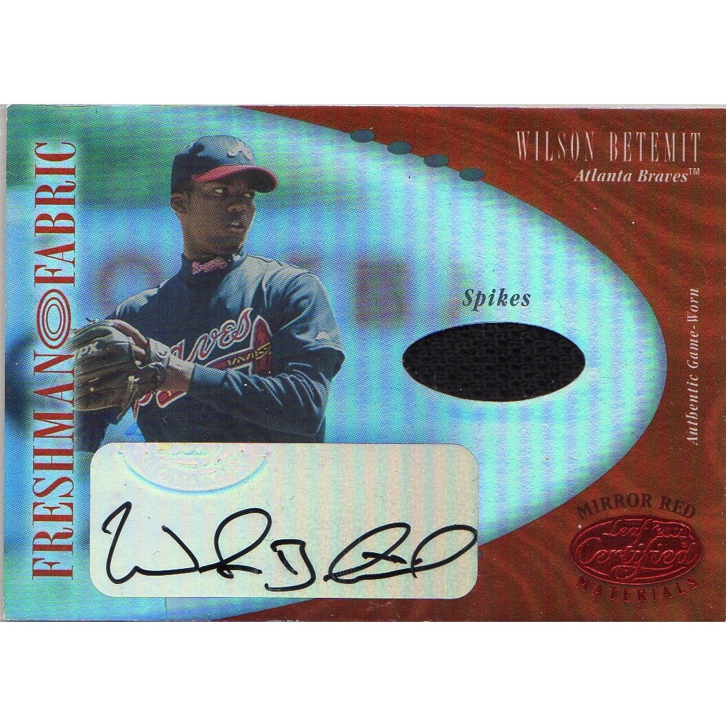 2001 Leaf Certified Materials Mirror Red #156 Wilson Betemit FF Spikes AU