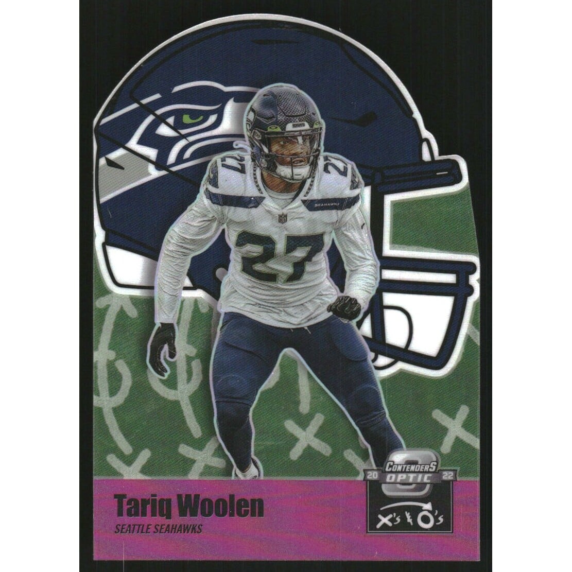 2022 Panini Contenders Optic Xs and Os Pink #56 Tariq Woolen. rookie card picture