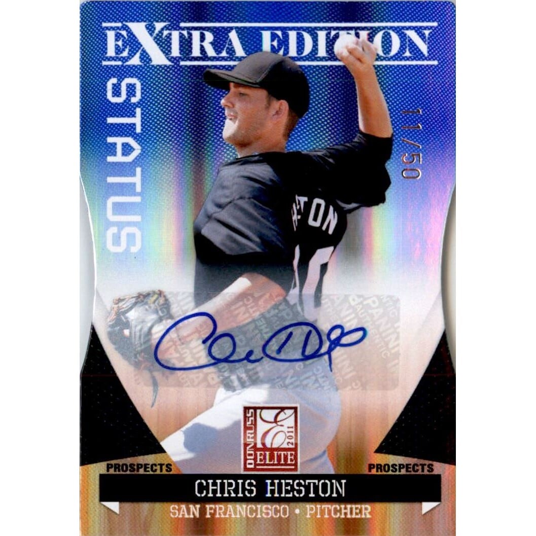 2011 Donruss Elite Extra Edition Prospects Signature Status #155 Chris Heston. rookie card picture