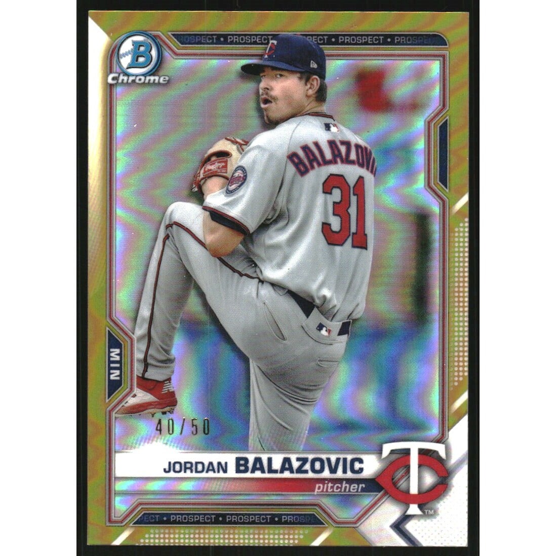 2021 Bowman Chrome Prospects Gold Refractors #BCP61 Jordan Balazovic. rookie card picture