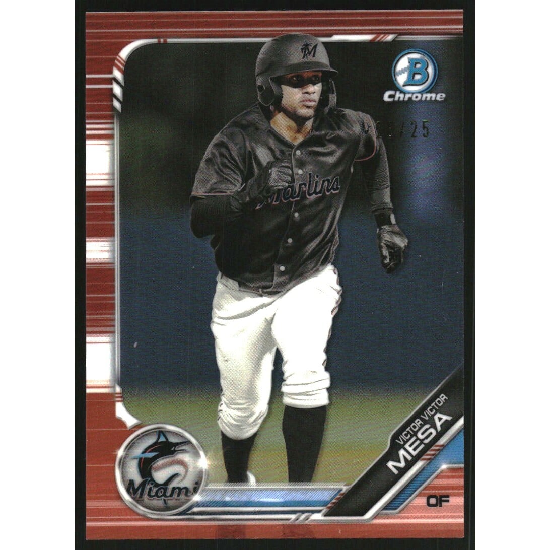 2019 Bowman Chrome Draft Orange Refractors #BDC88 Victor Victor Mesa. rookie card picture