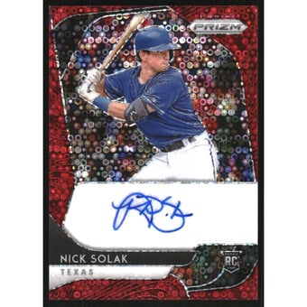 2020 Panini Prizm Rookie Autographs Prizms Red Donut Circles #55 Nick Solak/35