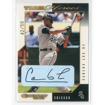 2003 Donruss Team Heroes Autographs #132 Carlos Lee/50