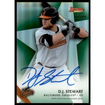 2015 Bowman's Best Best of '15 Autographs Green Refractors #B15DST D.J. Stewart