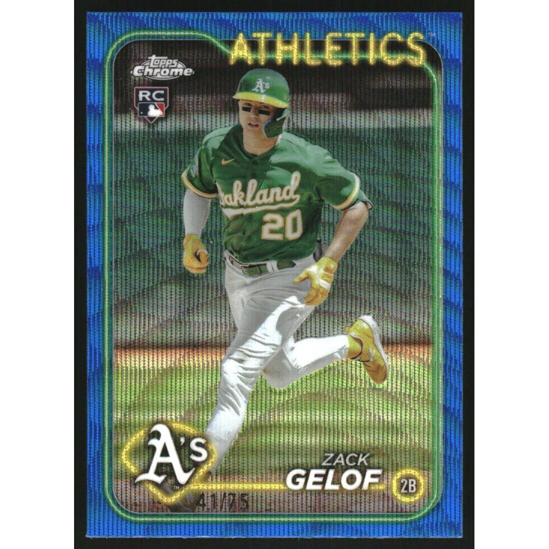 2024 Topps Chrome Blue Wave Refractors #282 Zack Gelof. rookie card picture
