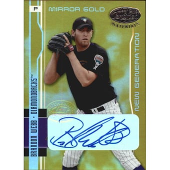 2003 Leaf Certified Materials Mirror Gold Autographs #240 Brandon Webb NG/25