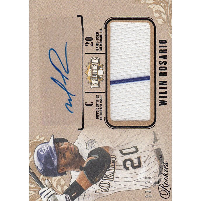 2014 Topps Triple Threads Unity Relic Autographs Gold #UAJRWR Wilin Rosario. rookie card picture