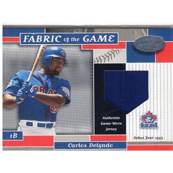 2002 Leaf Certified Fabric of the Game #80DY Carlos Delgado/93