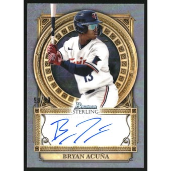 2023 Bowman Sterling Opulence Autographs #SOABA Bryan Acuna