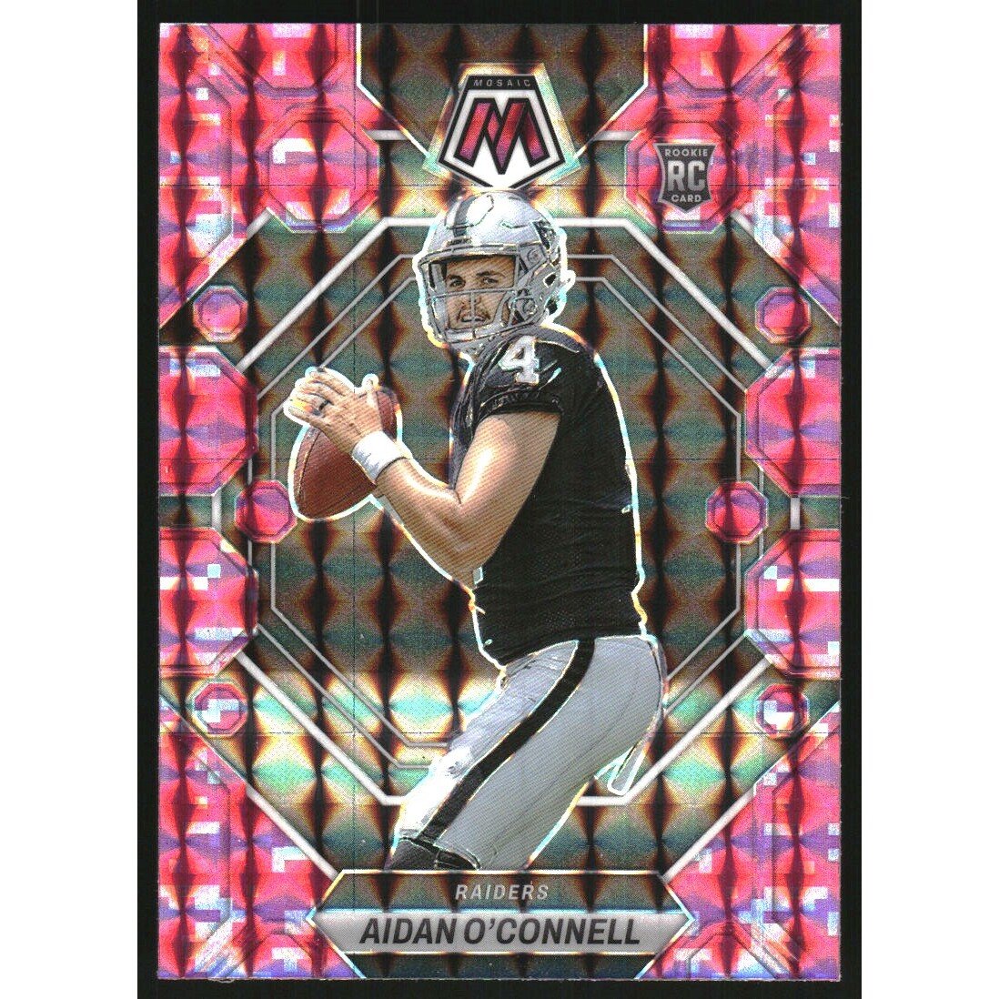 2023 Panini Mosaic Mosaic Camo Pink #281 Aidan O'Connell. rookie card picture