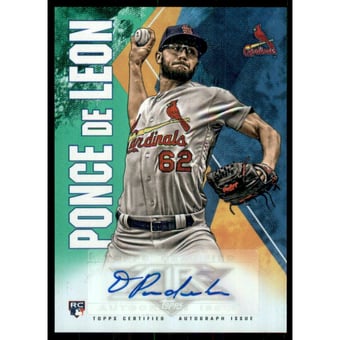 2019 Topps Fire Autographs Green #FADP Daniel Ponce de Leon