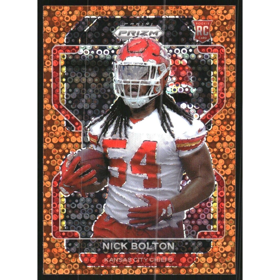 2021 Panini Prizm Prizms Orange Disco #390 Nick Bolton. rookie card picture