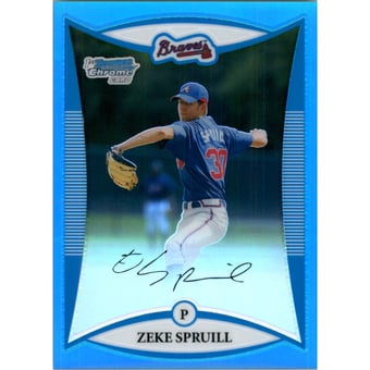 2008 Bowman Chrome Draft Prospects Blue Refractors #BDPP60 Zeke Spruill DP