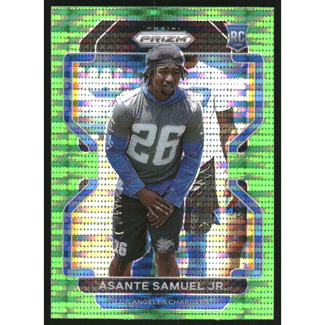 2021 Panini Prizm Prizms Neon Green Pulsar #435 Asante Samuel Jr.. rookie card picture