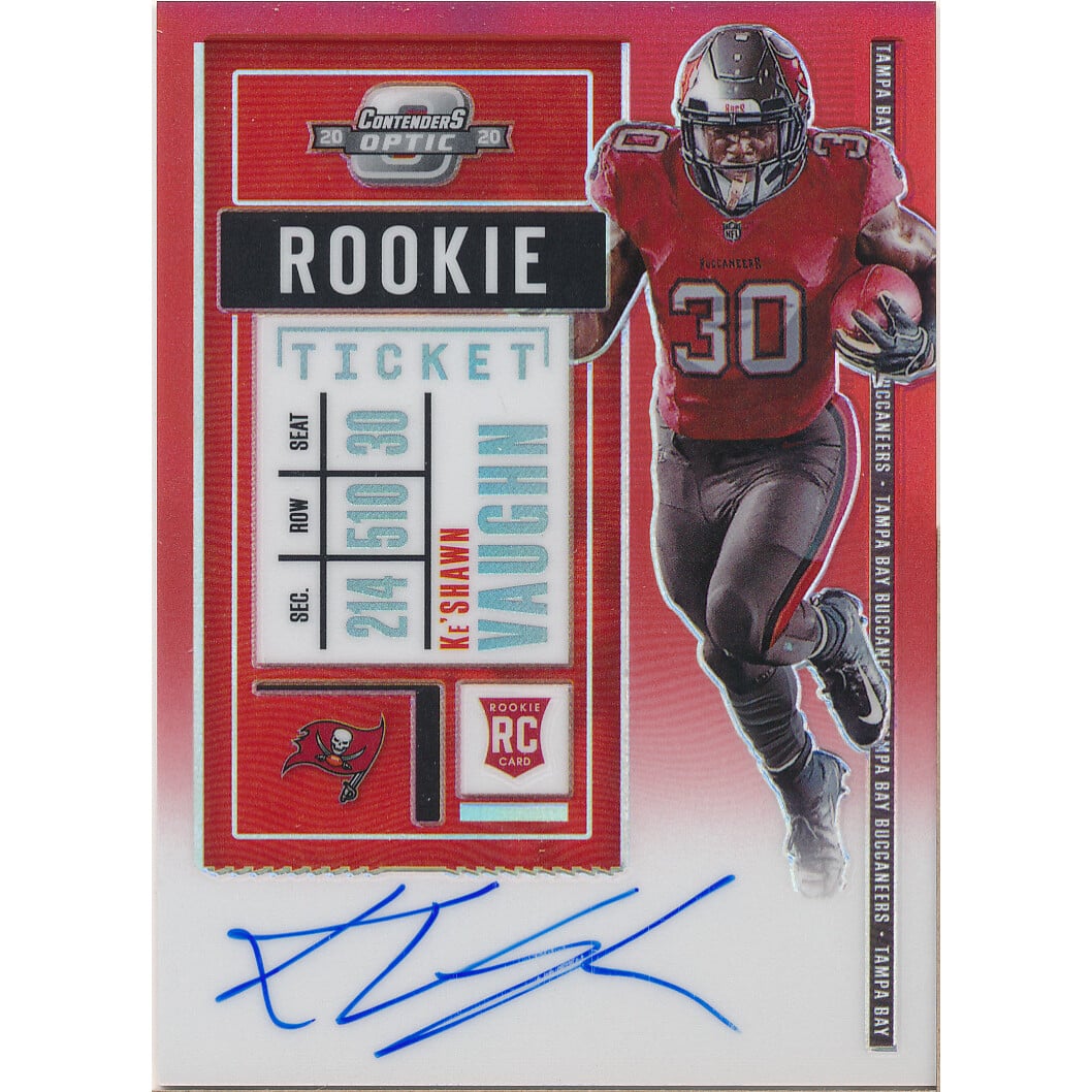 2020 Panini Contenders Optic Red #128 Ke'Shawn Vaughn AU. rookie card picture