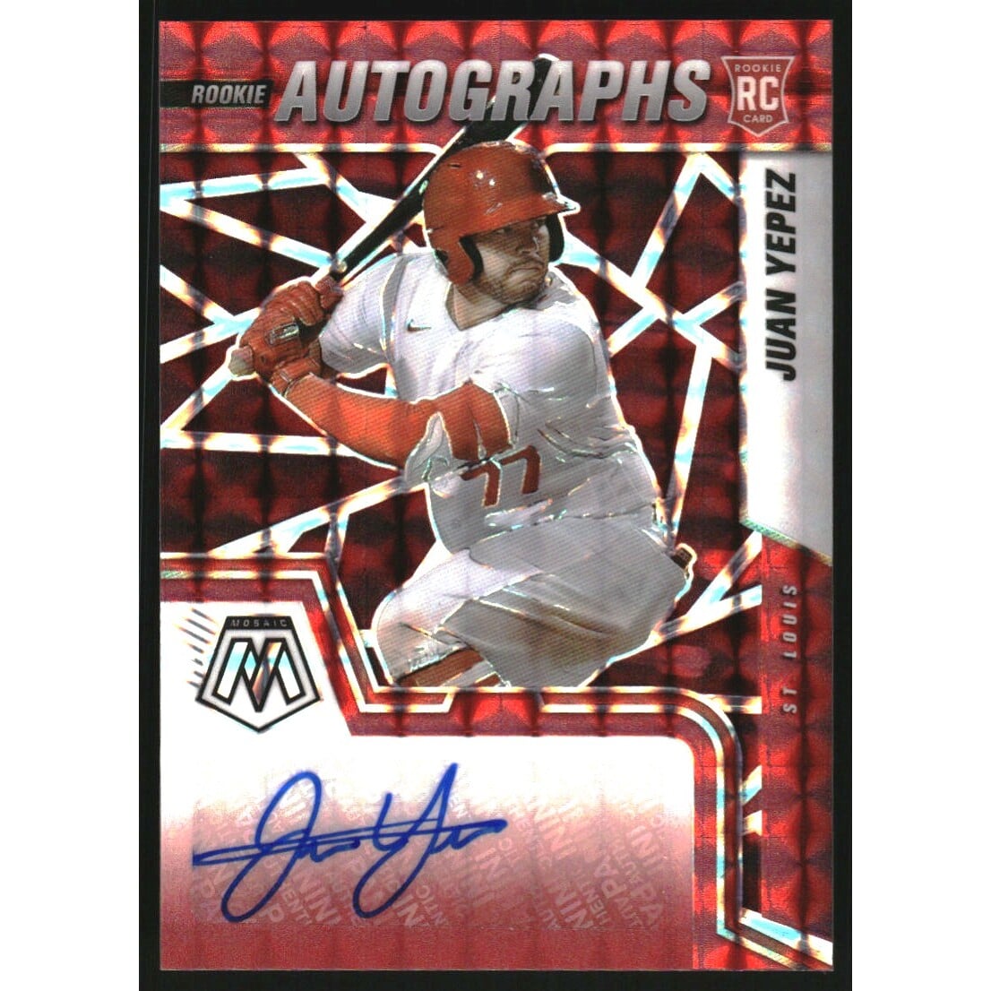 2022 Panini Mosaic Rookie Autographs Mosaic Choice Fusion #61 Juan Yepez. rookie card picture