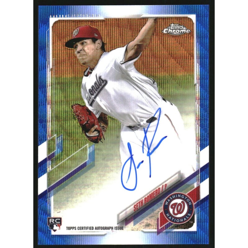 2021 Topps Chrome Rookie Autographs Blue Refractors #RASR Seth Romero