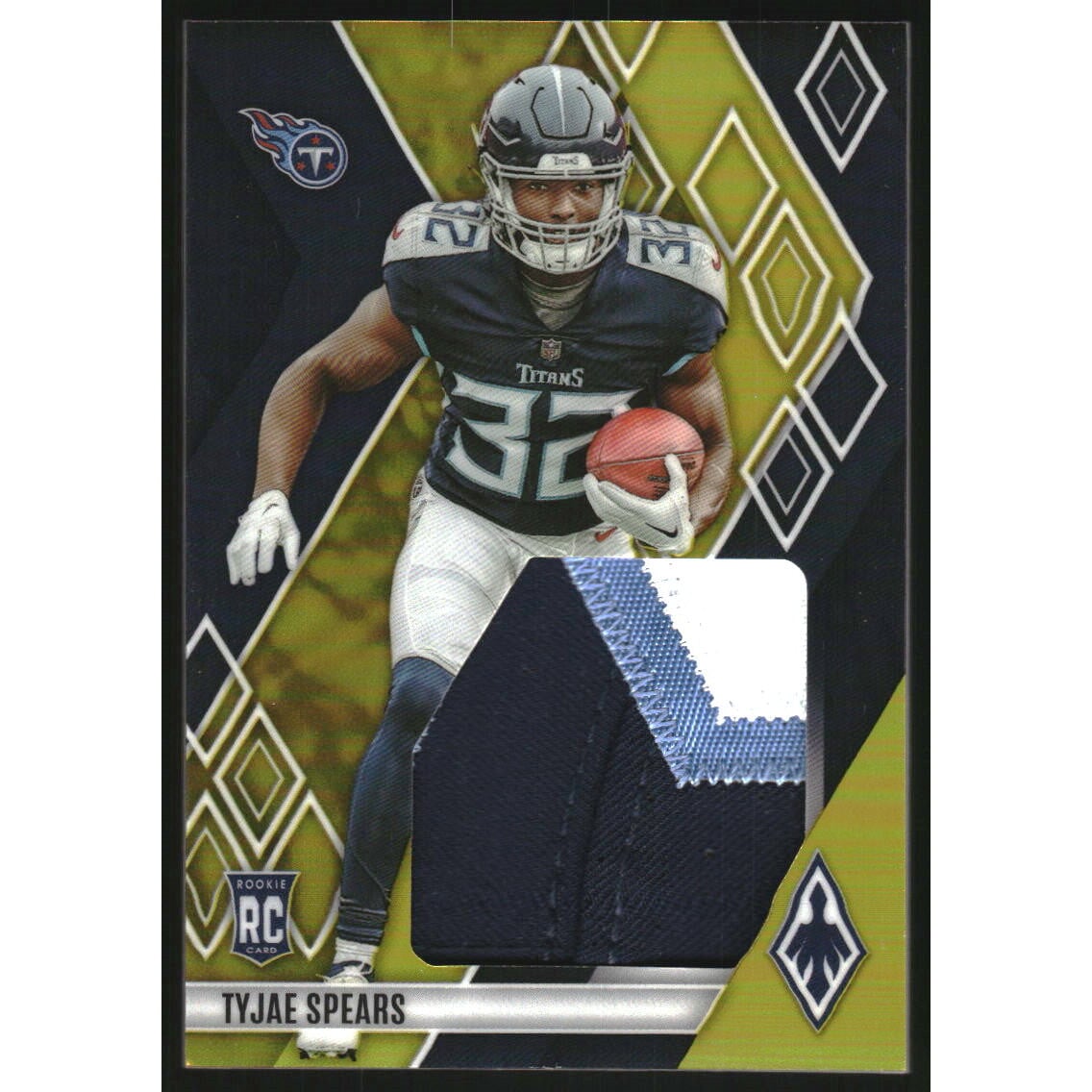 2023 Panini Phoenix Rookie Jumbo Memorabilia Prime Yellow #26 Tyjae Spears. rookie card picture