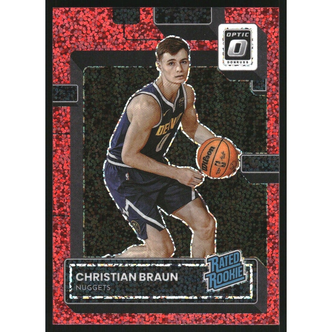 2022-23 Donruss Optic Red Sparkle #238 Christian Braun RR. rookie card picture