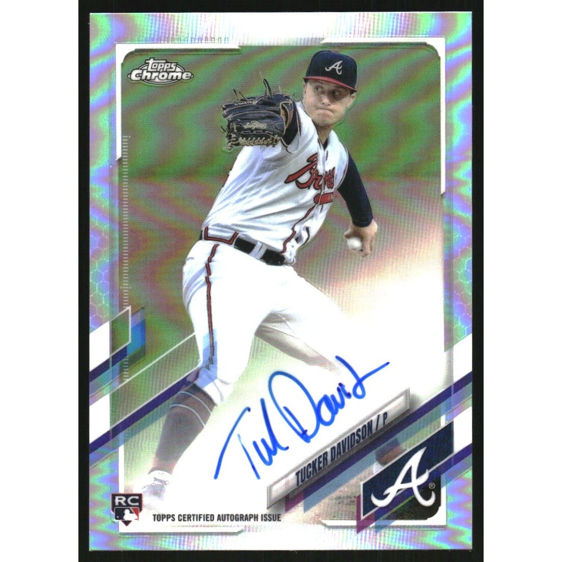 2021 Topps Chrome Rookie Autographs Refractors #RATD Tucker Davidson. rookie card picture