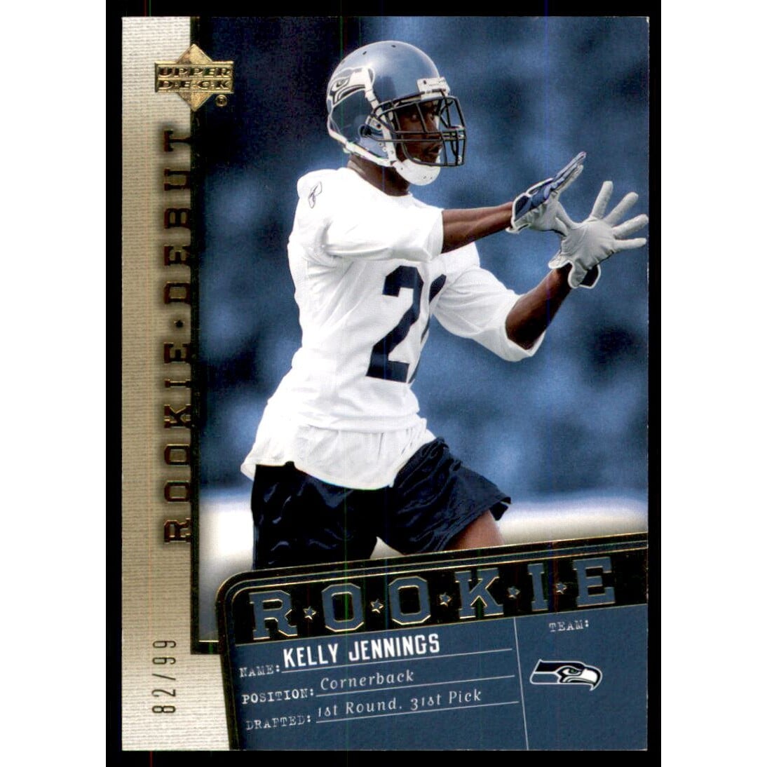 2006 Upper Deck Rookie Debut Gold #182 Kelly Jennings. rookie card picture