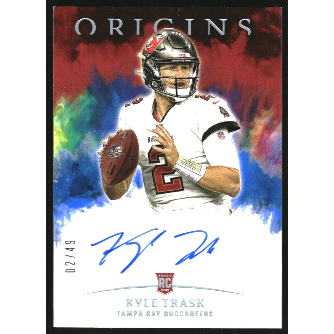 2021 Panini Origins Rookie Autographs Blue #7 Kyle Trask. rookie card picture