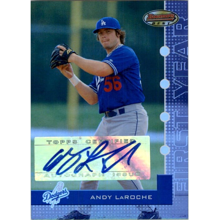2005 Bowman's Best Silver #112 Andy LaRoche FY AU. rookie card picture