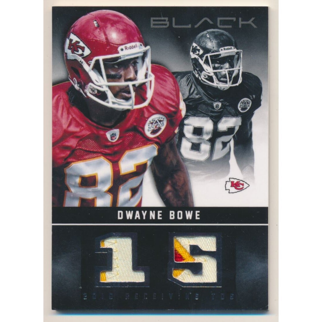 2012 Panini Black Stat Line Materials Prime #29 Dwayne Bowe/49. rookie card picture