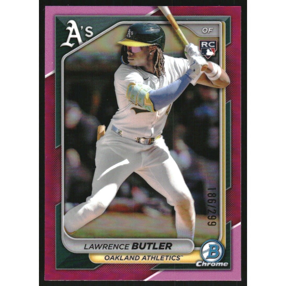 2024 Bowman Chrome Fuchsia Refractors #59 Lawrence Butler. rookie card picture