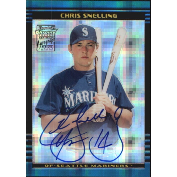 2002 Bowman Chrome X-Fractors #384 Chris Snelling AU A. rookie card picture