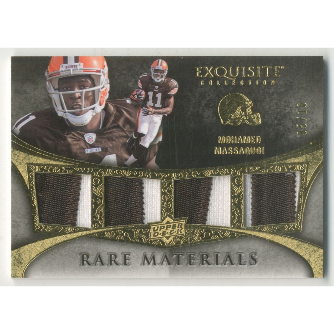 2009 Exquisite Collection Rare Materials Gold #4MM Mohamed Massaquoi 2009 Exquisite Collection Rare Materials Gold #4MM Mohamed Massaquoi