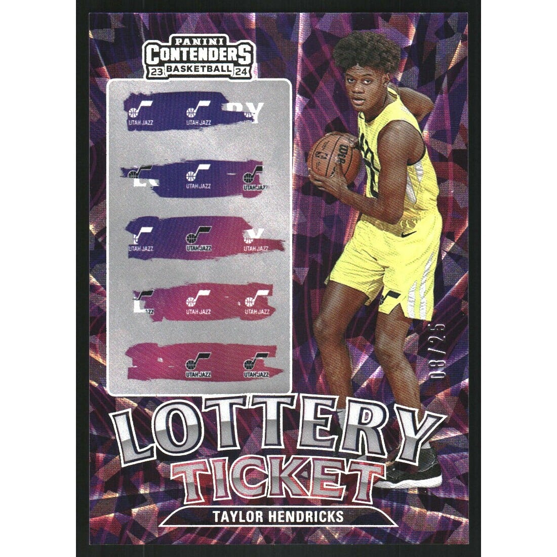 2023-24 Panini Contenders Lottery Ticket Cracked Ice #9 Taylor Hendricks. rookie card picture