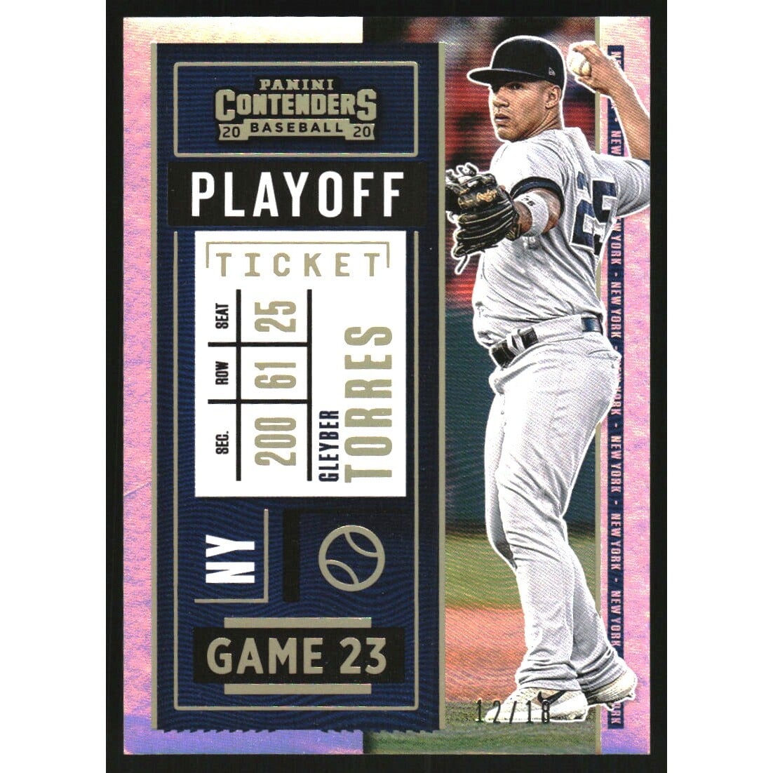2020 Panini Contenders Playoff Ticket #17 Gleyber Torres. rookie card picture