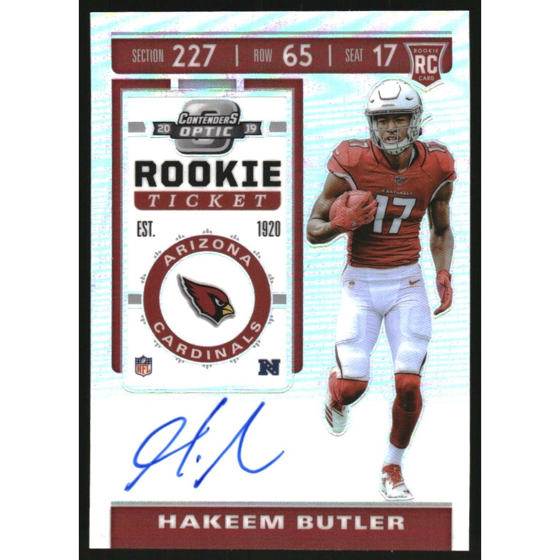 2019 Panini Contenders Optic #119 Hakeem Butler AU RC. rookie card picture