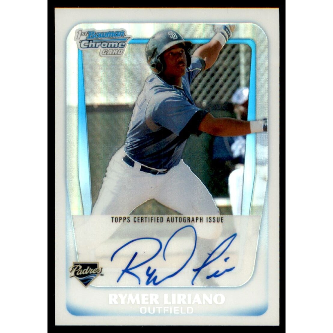 2011 Bowman Chrome Prospect Autographs Refractors #BCP101 Rymer Liriano. rookie card picture