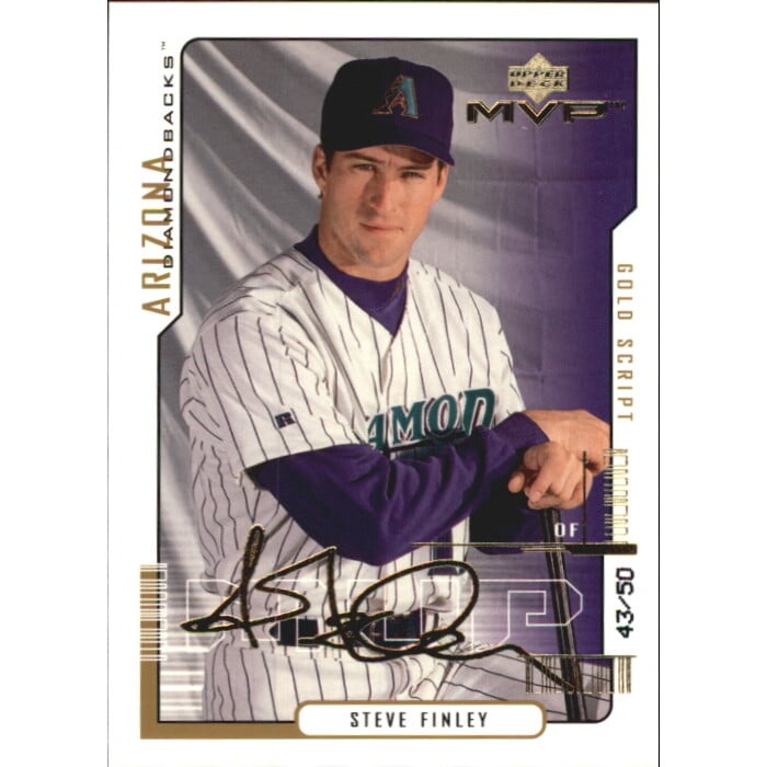 2000 Upper Deck MVP Gold Script #63 Steve Finley. rookie card picture