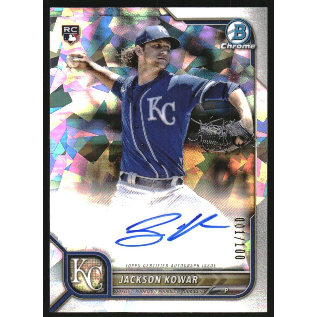 2022 Bowman Chrome Rookie Autographs Atomic Refractors #CRAJK Jackson Kowar. rookie card picture