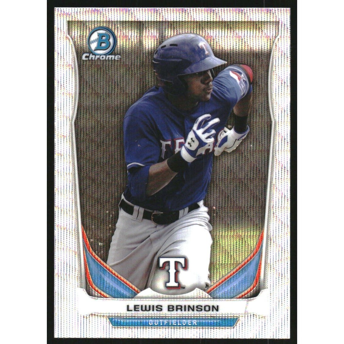2014 Bowman Chrome Draft Top Prospects Silver Wave Refractors #CTP53 Lewis Brinson. rookie card picture
