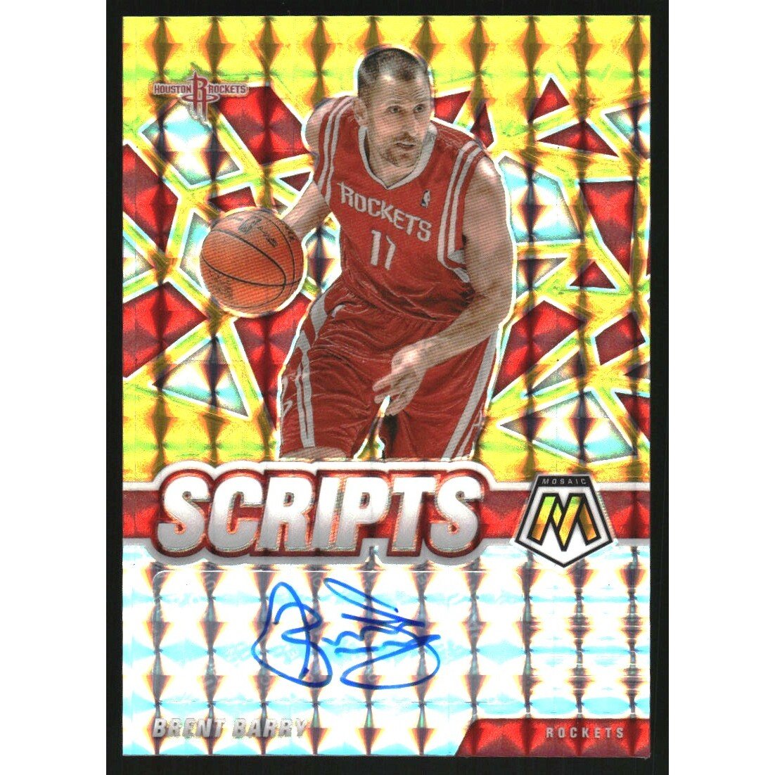 2020-21 Panini Mosaic Scripts Gold #33 Brent Barry. rookie card picture