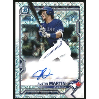 2021 Bowman Chrome Mega Box Prospect Autograph Refractors #BMAAM Austin Martin
