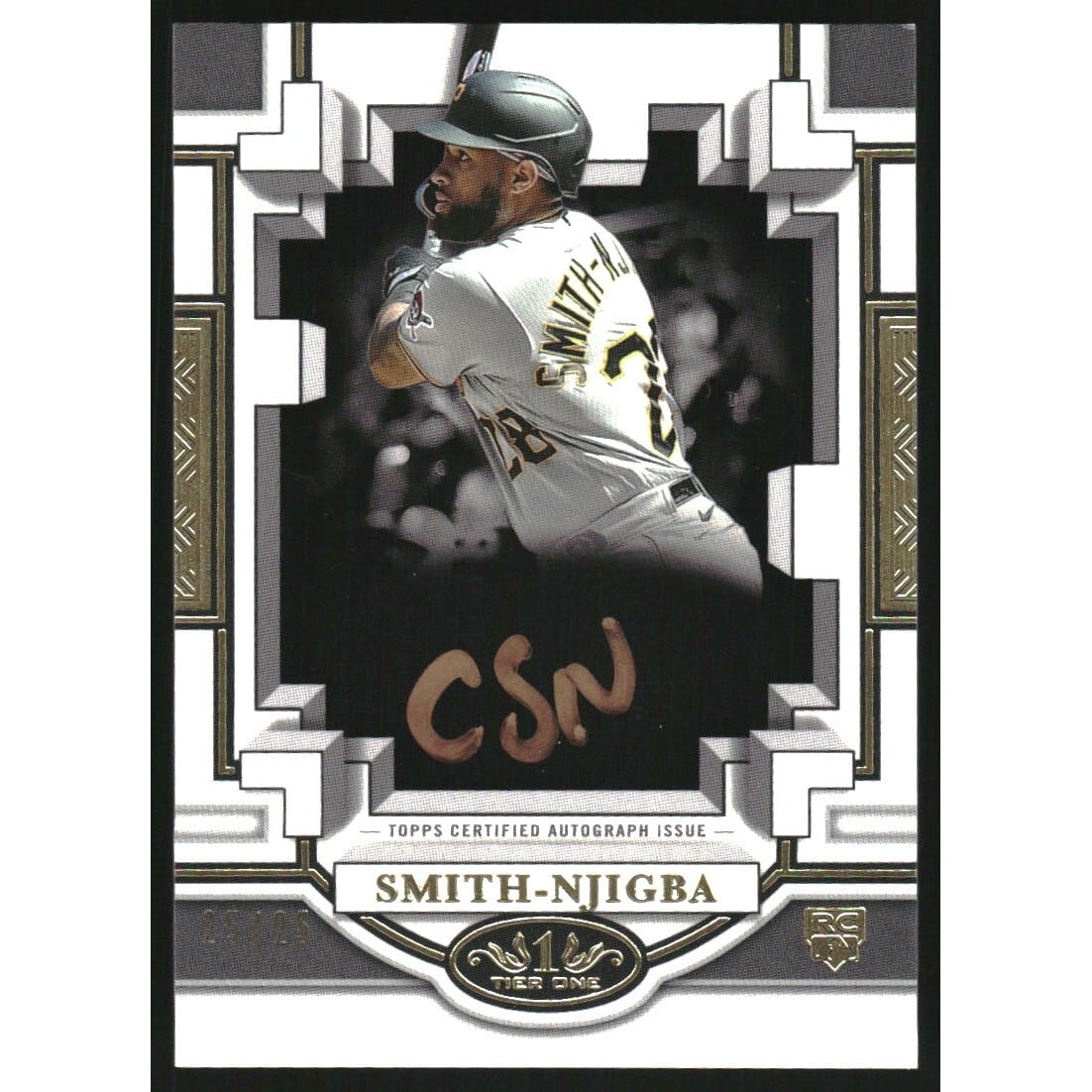 2023 Topps Tier One Break Out Autographs Bronze Ink #BOACS1 Canaan Smith-Njigba. rookie card picture