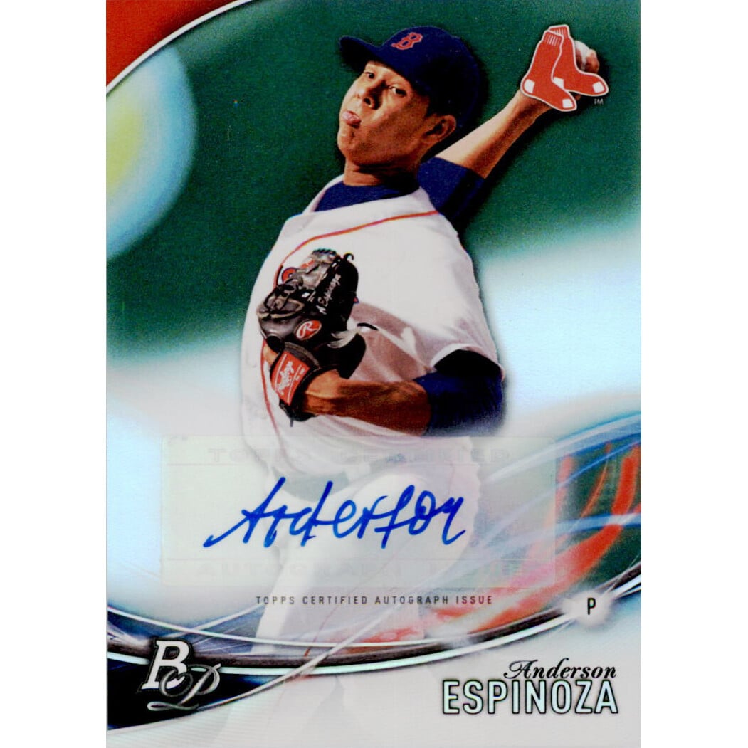 2016 Bowman Platinum Top Prospects Autographs #TPAAE Anderson Espinoza. rookie card picture