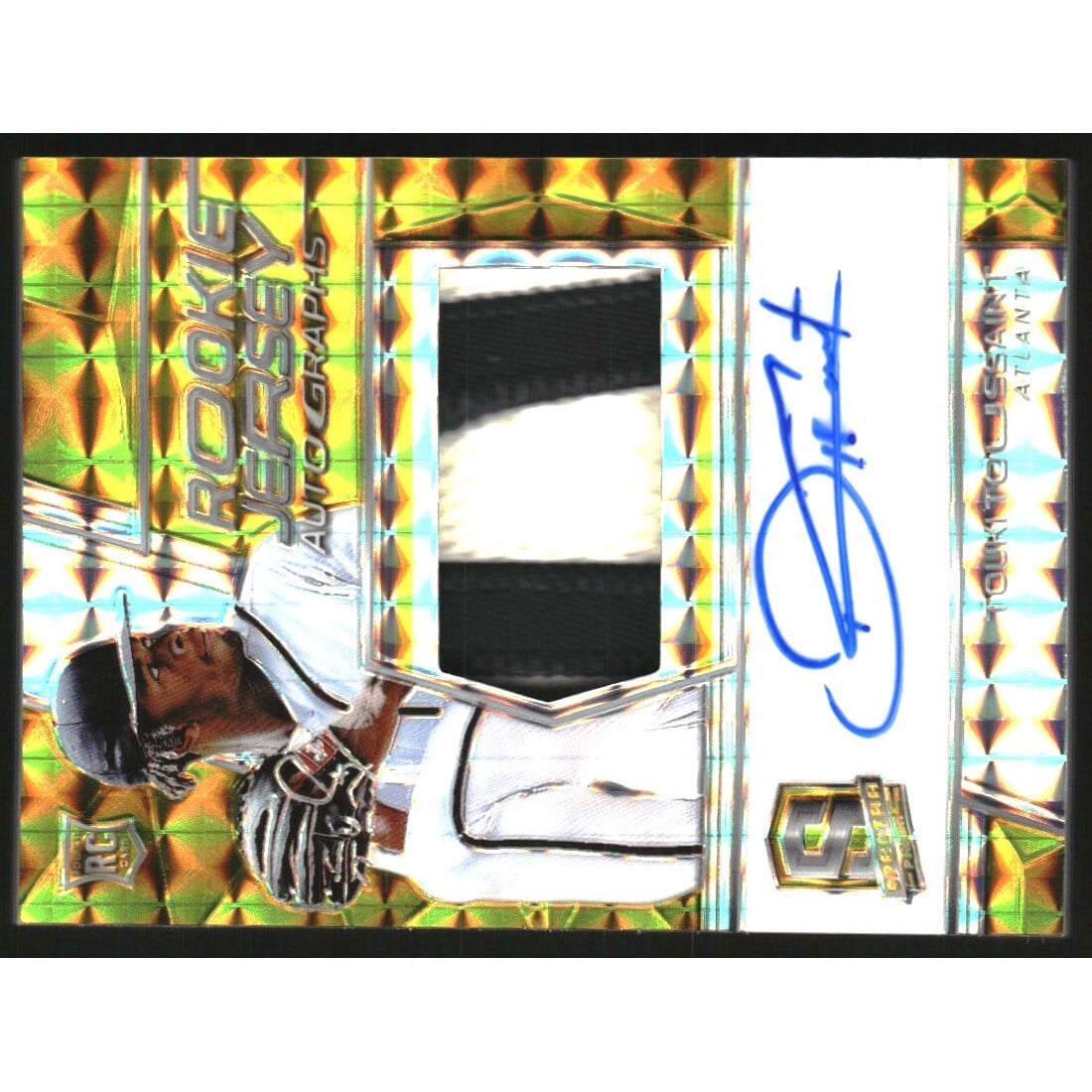 2019 Panini Spectra Gold #129 Touki Toussaint JSY AU. rookie card picture