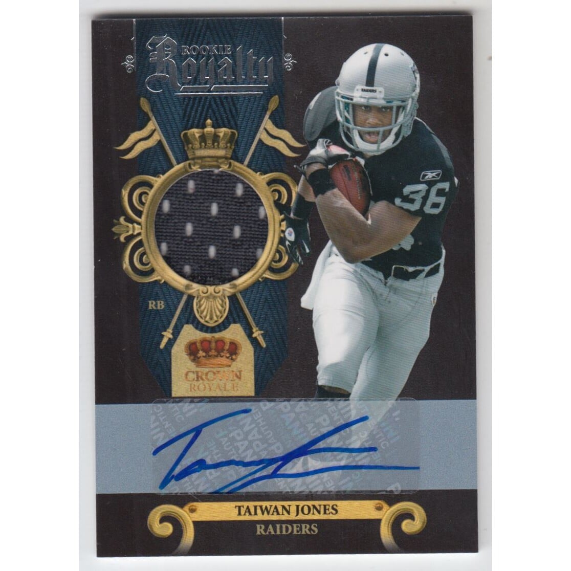2011 Crown Royale Rookie Royalty Materials Autographs #25 Taiwan Jones/100