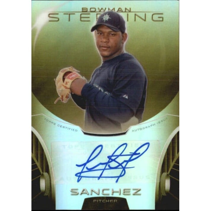 2013 Bowman Sterling Prospect Autographs Gold Refractors #VS Victor Sanchez. rookie card picture