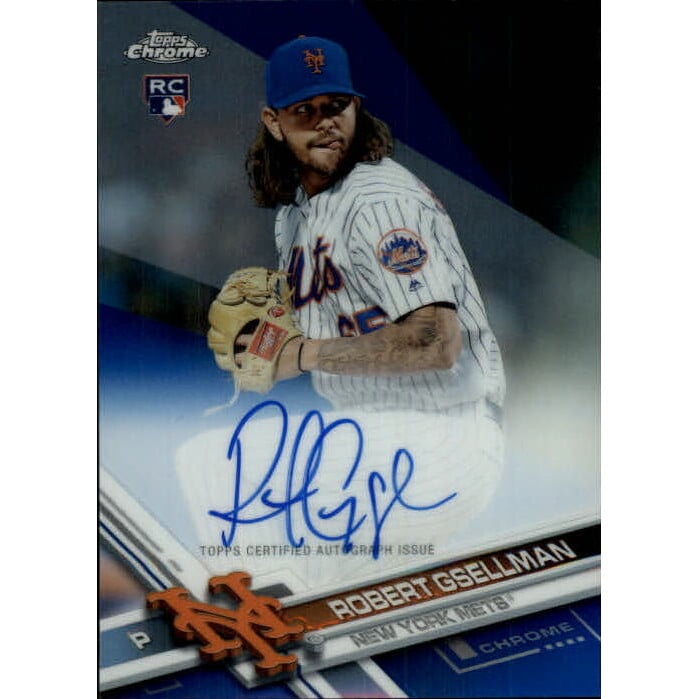 2017 Topps Chrome Rookie Autographs Blue Refractors #RARG Robert Gsellman. rookie card picture