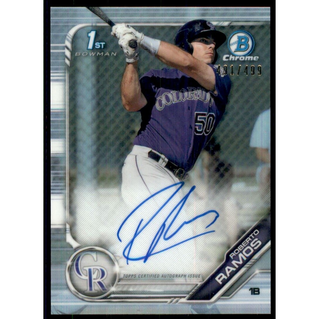 2019 Bowman Chrome Prospect Autographs Refractors #CPARR Roberto Ramos. rookie card picture